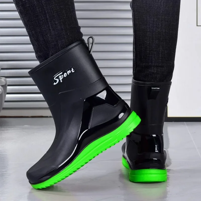 

Water Shoes Men's Multi-purpose Waterproof and Non-slip Rubber Shoes Medium Cotton Fishing Rain Boots Casual Men's Rain Boots