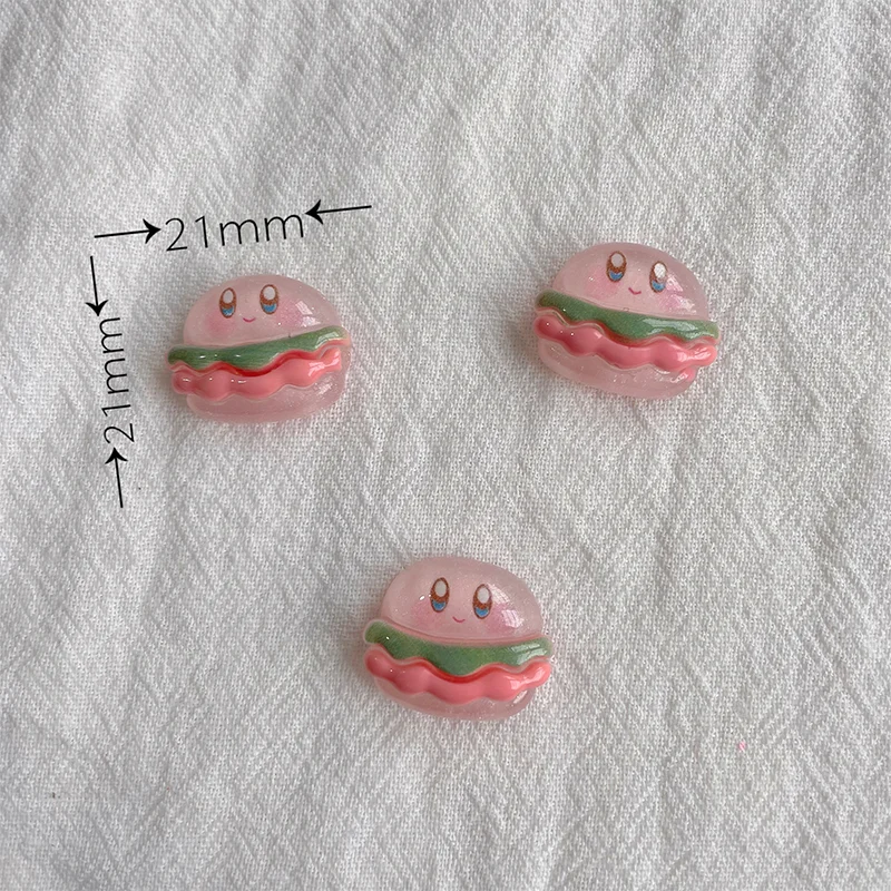 1/30 Stück Eis-transparente Kirby 2cm Harz-Anhänger, niedliche Cartoon-DIY-Teile für Haarspangen und Schmuckzubehör – Detail 12