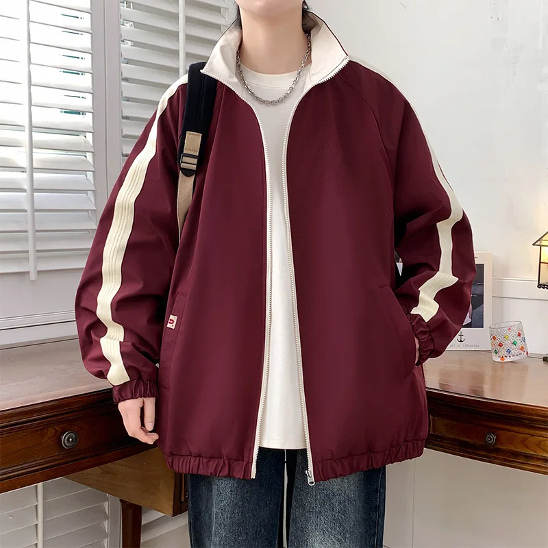 

Быстросохнущая модная мужская уличная ветрозащитная ветровка большого размера с воротником-стойкой, свободное пальто, водонепроницаемая весенне-осенняя повседневная куртка