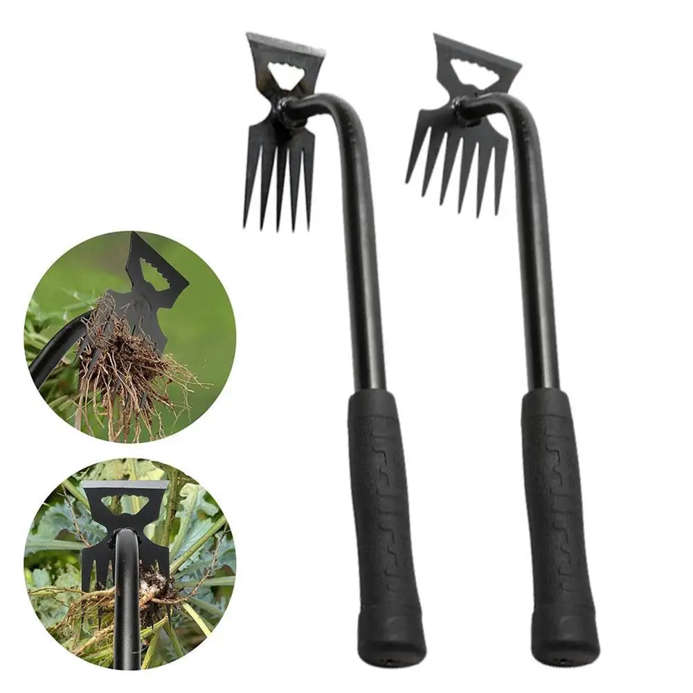 Portable Garden Weeder Tools Agricultural Weeding Grass Pulling Manganese Steel Horticultural 5/6Teeth Shovel Vegetable Planting