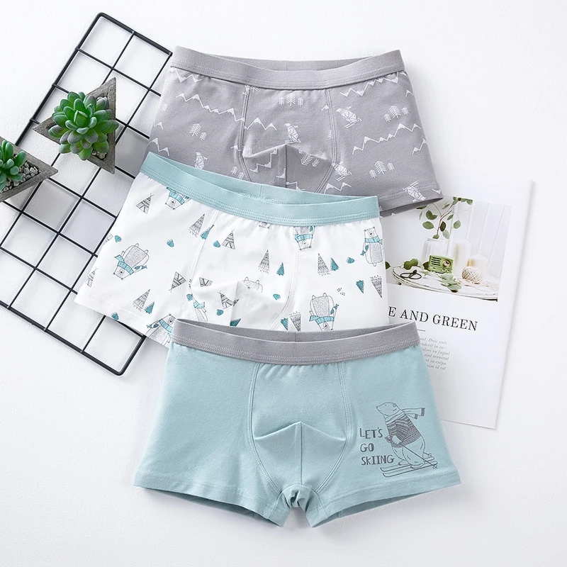 3Pcs/Lot 3-16 Years Boxers For Boys Panties Cartoon Children Underwear Cotton Students Underpants