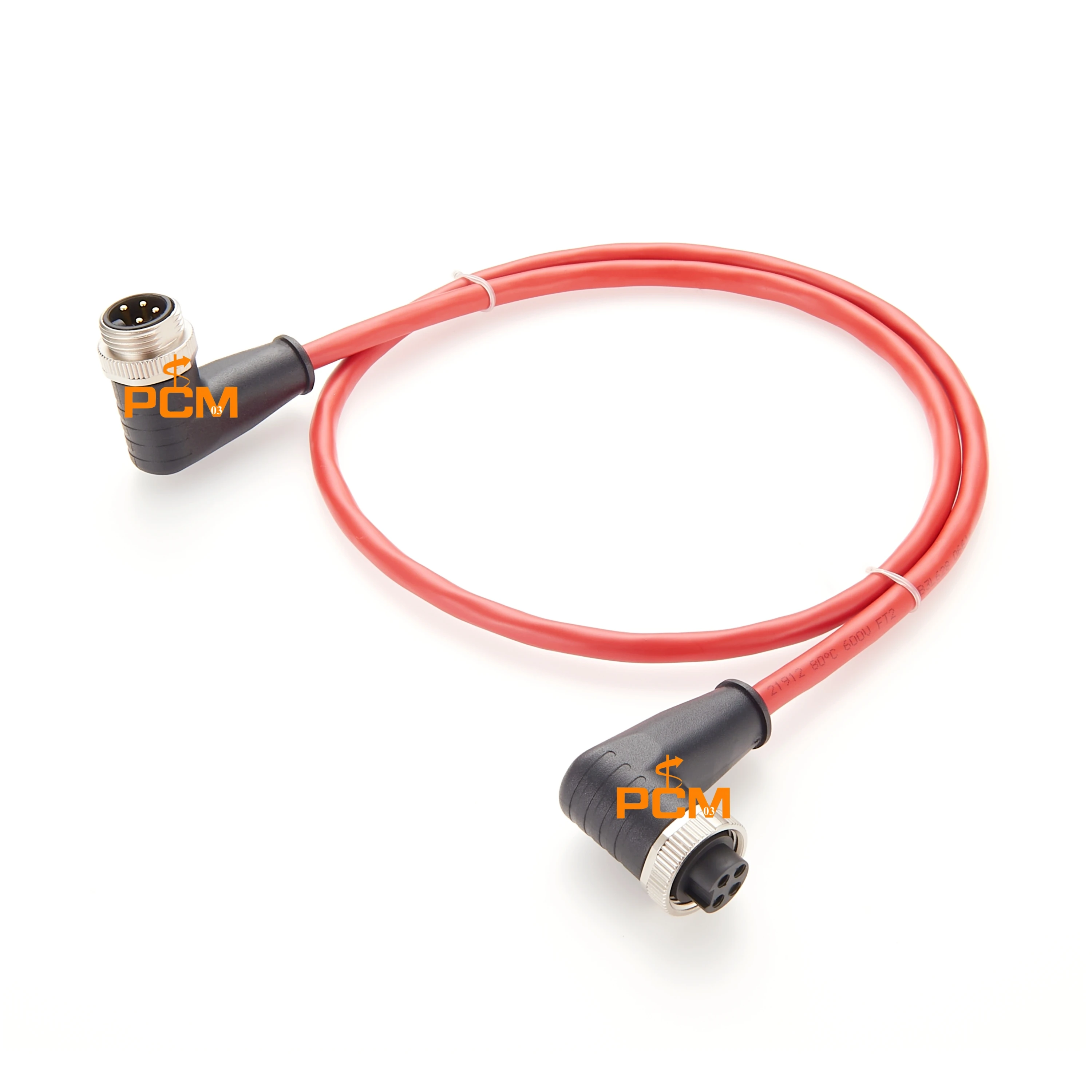 7/8 Zoll 4-Pin CC-Link-Kabel, Stecker auf Buchse, rechtwinklig, rund, geschirmt, 300V Strom-/Datenkabel für Mitsubishi PLC I/O Sensorsysteme – Detail 4