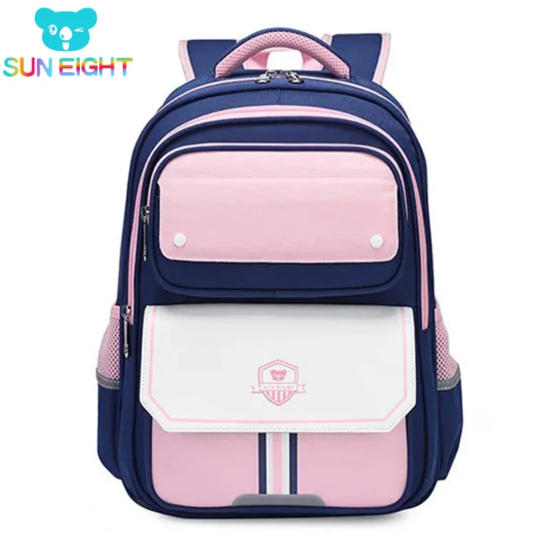 SUN EIGHT Oxford Primary School Bags New Boy Backpack For Kids 6 Bright Colors Zippers Rucksack