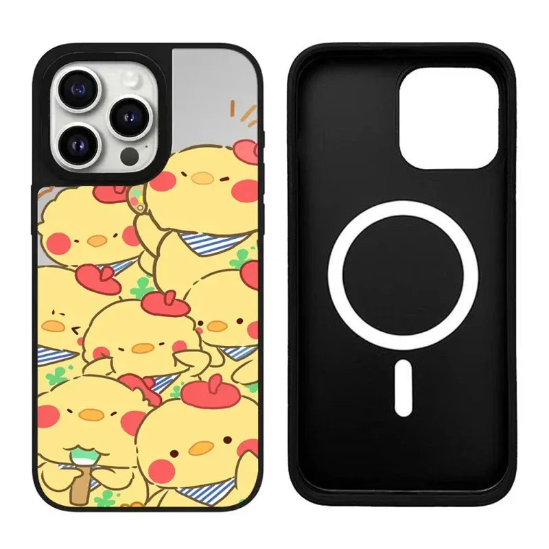 

Cartoon Lovely iPhone 11 12 13 14 15 16 Pro Max Mirror Surface MagSafe Case Cover Shell