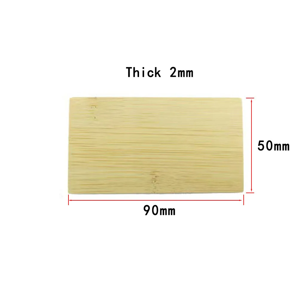 10pcs 2mm Blank Bamboo Business Card Rectangular Cutouts Visit Cards for DIY Arts Craft Project Laser Engraving Material