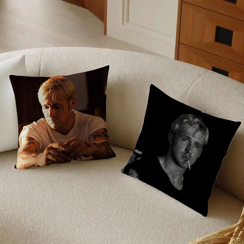 Singer R-Ryan Gosling Cushion Cover Daily Washable Linen Pillowcase Soft  for Sofa Bed Home Room Decor