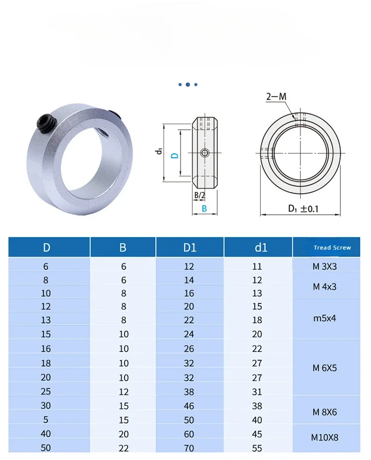 3mm 4mm 5mm 6mm 8mm 10mm12mm 16mm22mm Collar Clamp Retaining Limit Ring Axle Shaft Retainer Locator Stopper 3D Printer Accessory