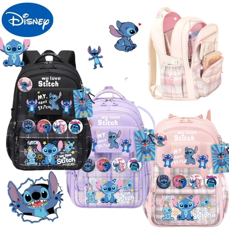 

Высококачественный креативный студенческий рюкзак Disney Lilo & Stitch, новый легкий милый повседневный рюкзак большой вместимости с героями мультфильмов