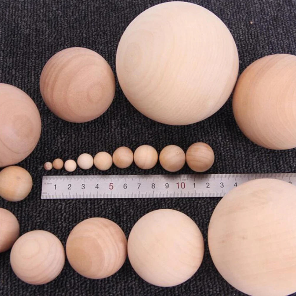 

5pcs Wood Balls Smooth for DIY Crafts Photo Props Party Supplies Kids Toys Home Decor Wooden Round Balls Solid Jewelry Manual