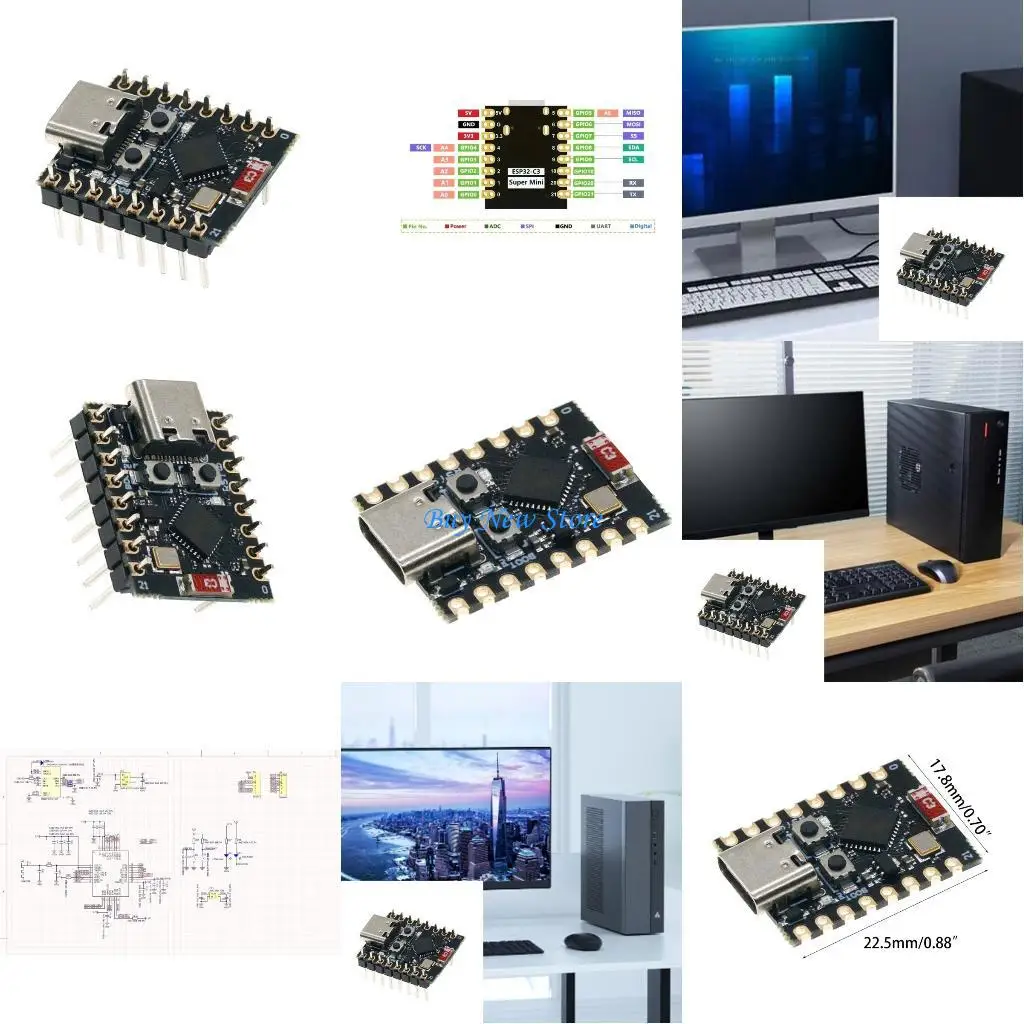 

20CE ESP32C3 Development Board WiFi Bluetooth-Compatible ESP32 Development Board Industrial WiFi Microcontroller Module