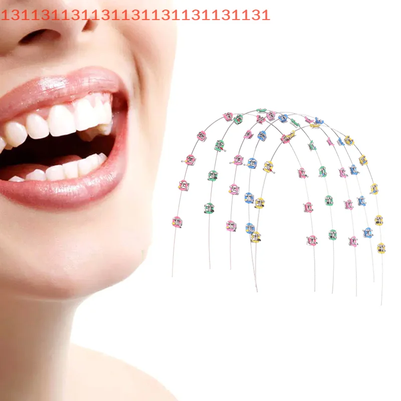 

2 шт., разделенные мини-красочные брекеты с крючком, стоматологические поддельные брекеты, временные украшения зубов, стоматологический инструмент