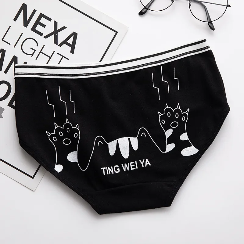 Women\'s Underwear Lingerie Cute Cotton Girl\'s Briefs Soft Seamless Female Panties Mid Waist Comfort Pantys Slip Femme