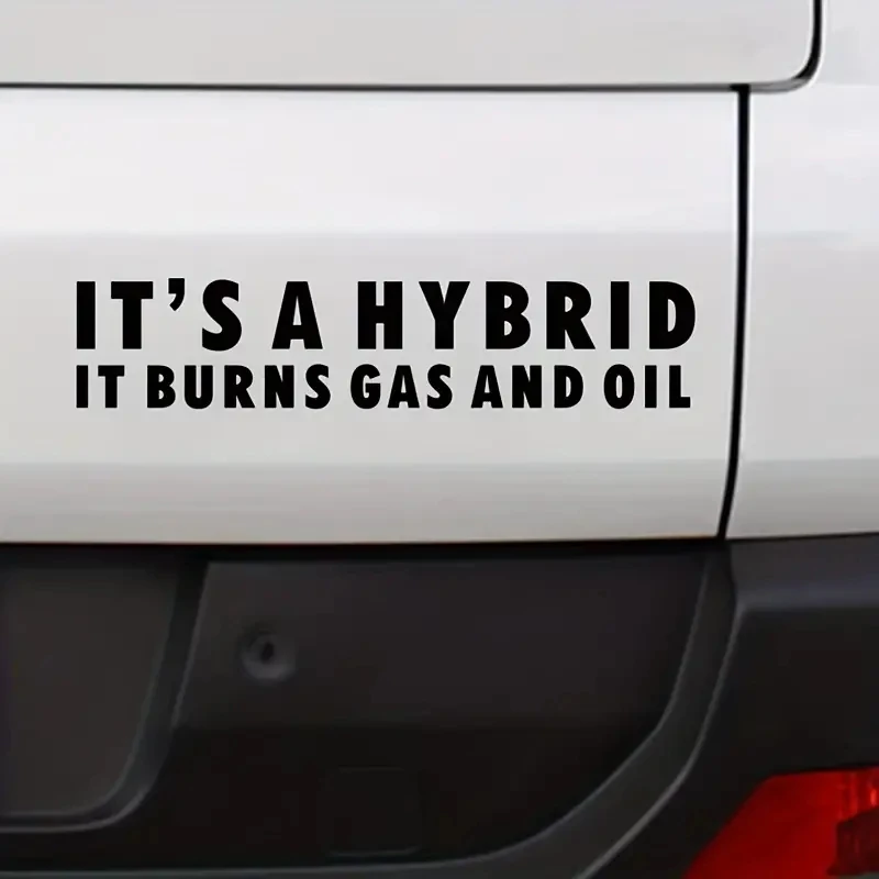 1 pc it's a hybrid it burns gas and oil Car Body Window Auto Decoration Car Styling Stickers And Decals for car decor