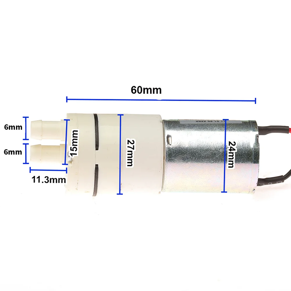 Mini 370 Water Pump DC 7.4V 9V 12V 14.4V 3W 1L/min High Flow Diaphragm Pump Carbon Brush Self-priming Pump Fish Tank