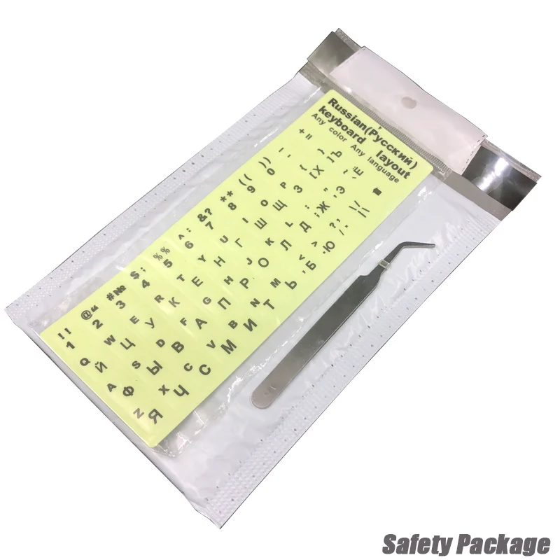 SR Luminous Waterproof 2 Colors Russian Keyboard Stickers Protective Film Layout with Button Letters Alphabet for Computer