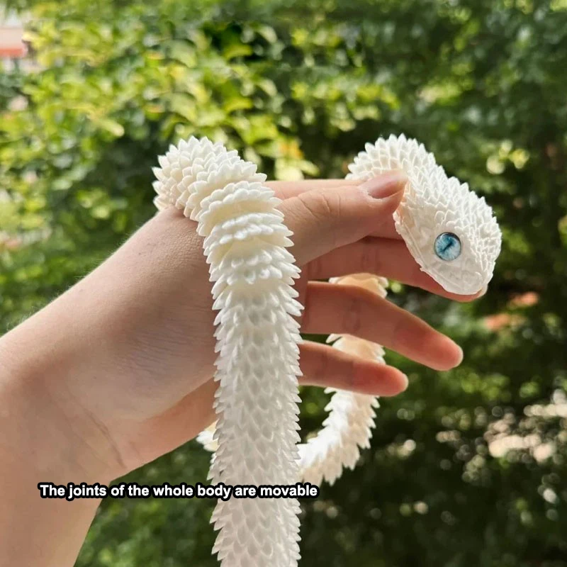 3D Printed Snake Dragon Rotatable Articulated Snake Joint Mobility Animal Simulation Model Office Desktop Ornament Home Decor