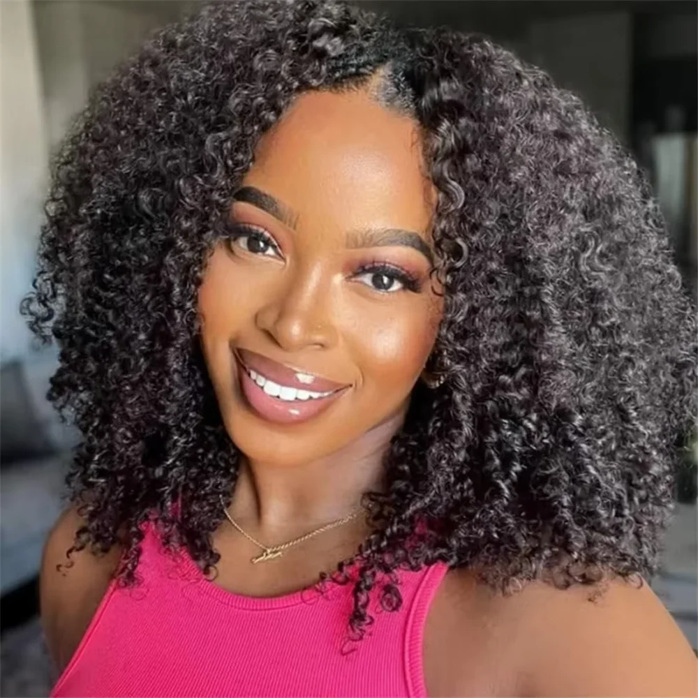 

Curly V Part Nature Black Hair 180-200% V Part Human Hair Wigs for Women Brazilian 12-32 Inch V Part Wig Remy Hair on Sale