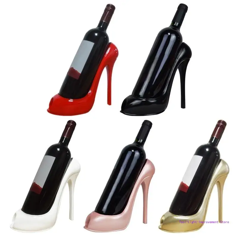 C63E High Heel Shoe Wine Bottle Holder Stylish Wine Rack Gift Basket Accessories for Home High-Heel Statue Sculptures