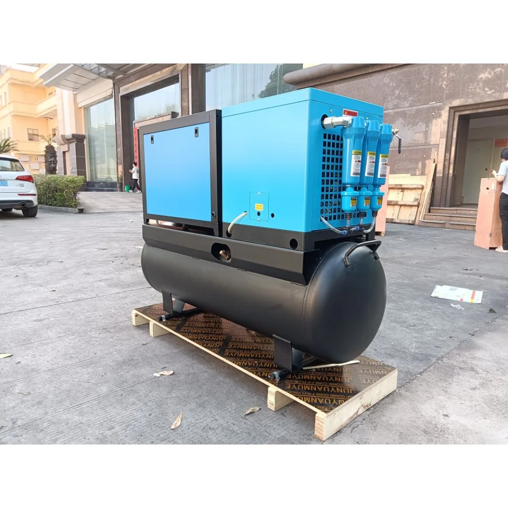 10HP 220V Lubricated Air Cooled Portable Industrial Compressor with Dryer and Tank CE Certified for General Manufacturing
