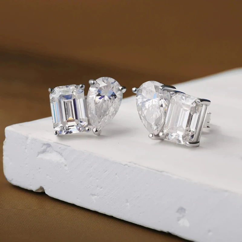 Celestinova 14K Vergoldete 5x7mm Birnenförmige Zweisteinige CZ-Ohrstecker Wasserdicht Anlaufgeschützt Luxus-Schmuck Geschenk Damen-Ohrringe – Detail 10