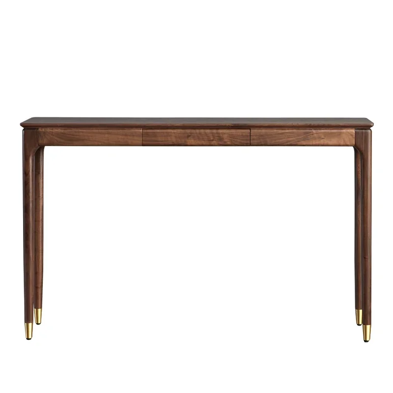 Black Walnut Solid Wood Console Table Luxury Entrance Drawer Narrow Table Living Room Wooden Cabinet Home Furniture