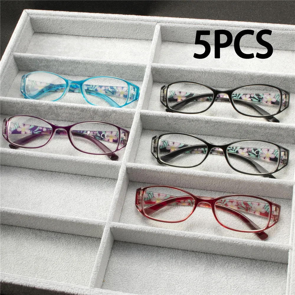 

5PCS Reading Glasses Lightweight Anti Eyestrain Fashion Computer Presbyopic Glasses For Women Men