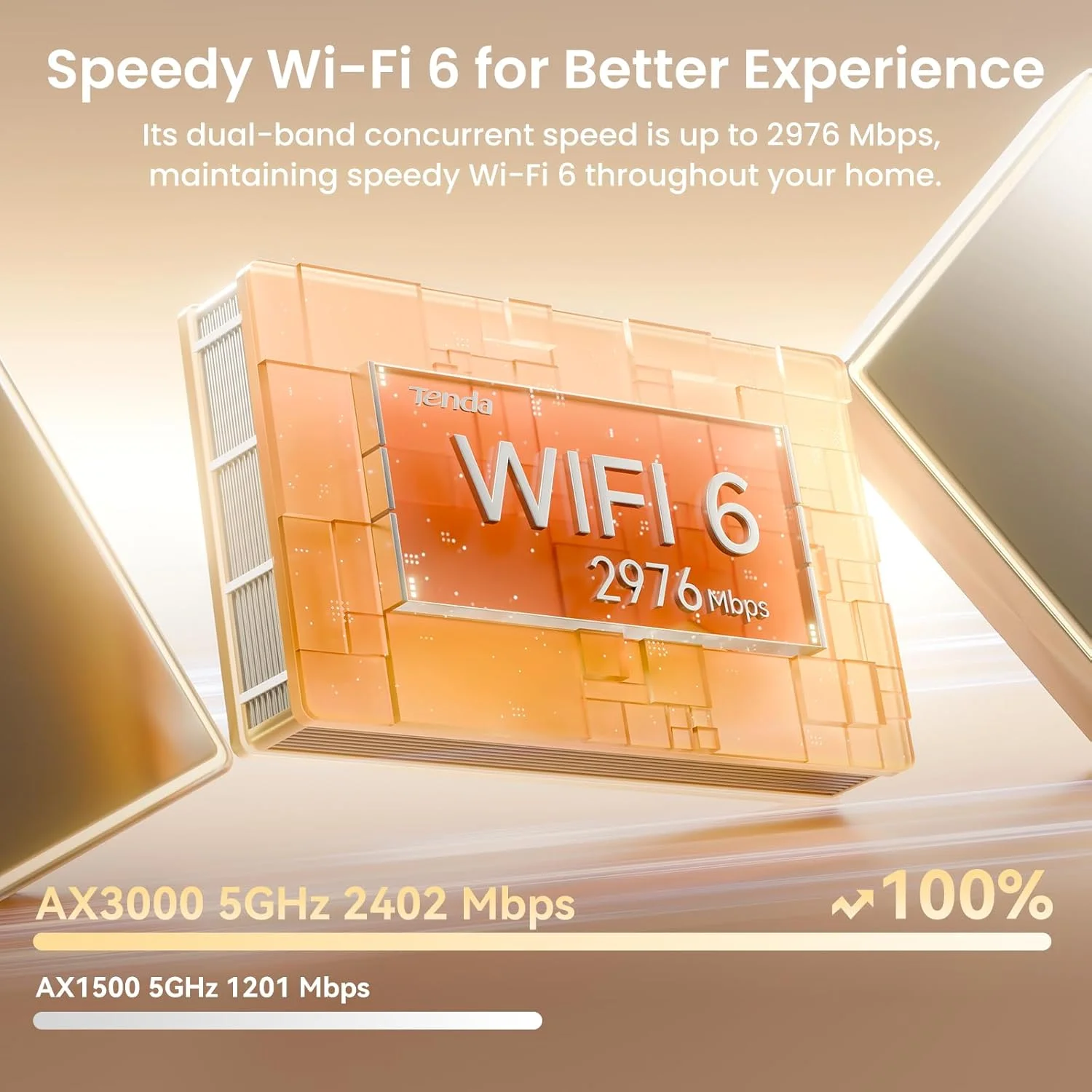 Sistema WiFi 6 Mesh Tenda AX3000 Nova MX12 - Cubre todo el hogar hasta 655 m² - Red Mesh de Doble Banda para más de 160 Dispositivos - 1.7 G