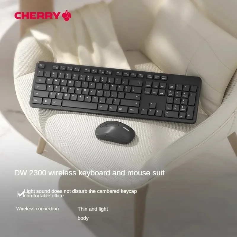 CHERRY Cherry DW2300 wireless keyboard and mouse set girls office light tone notebook keyboard and mouse set