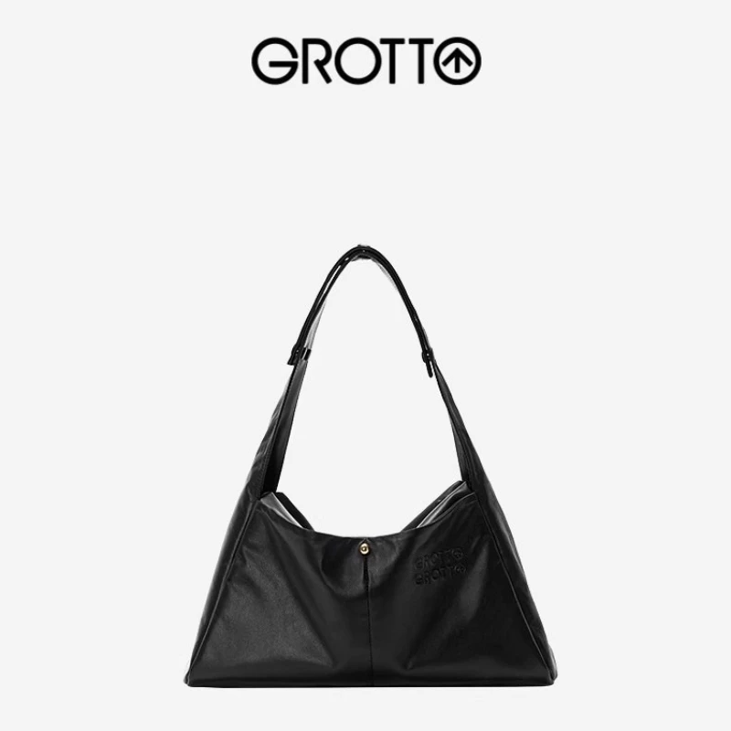 

GROTTO 2025 Fashion New Tofu Bag and Calfskin Shoulder Bag Tote Soft Bag