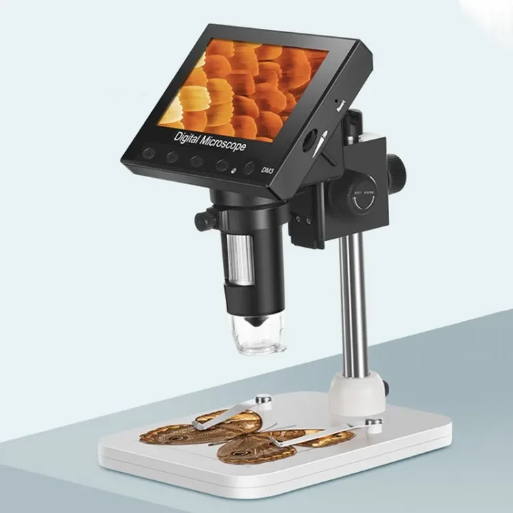 

DM3 1000X Portable Digital Microscope 4.3\" Screen with Adjustable Stand and Clamps