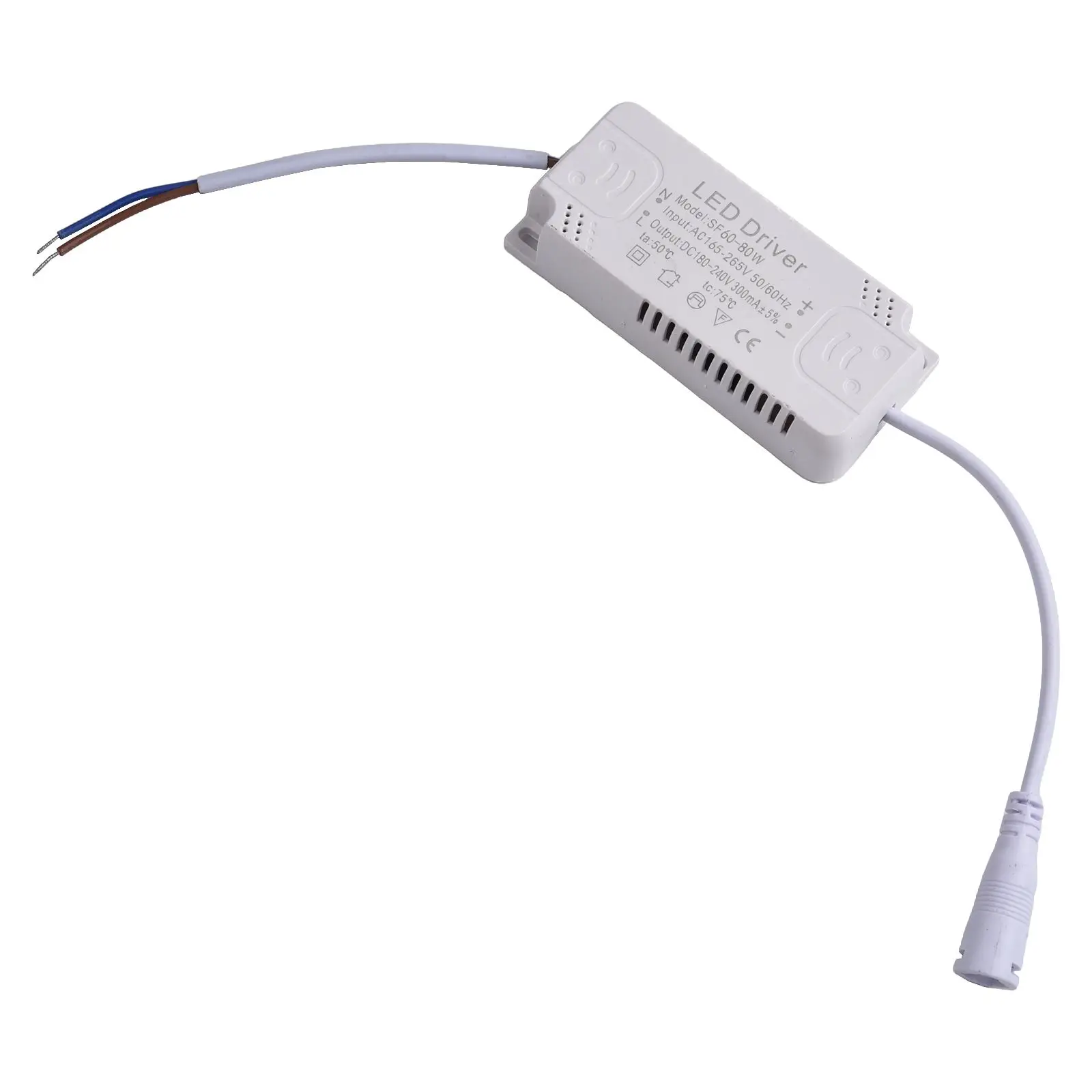 LED driver power supply flicker 60 80W 300mA DC female connector for LED lamps commercial lighting and panel lights