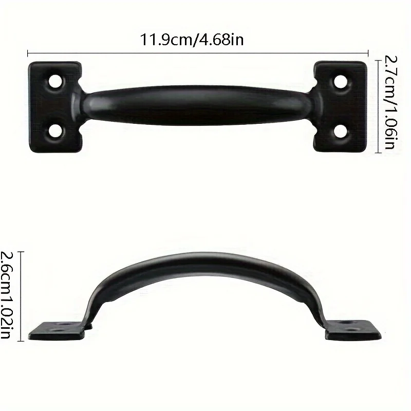 2Pcs DIY Furniture Iron Handles w/Screws for Door Gate Window Handle Pull Sliding Barn Doors Garages Sheds Pulls Knob