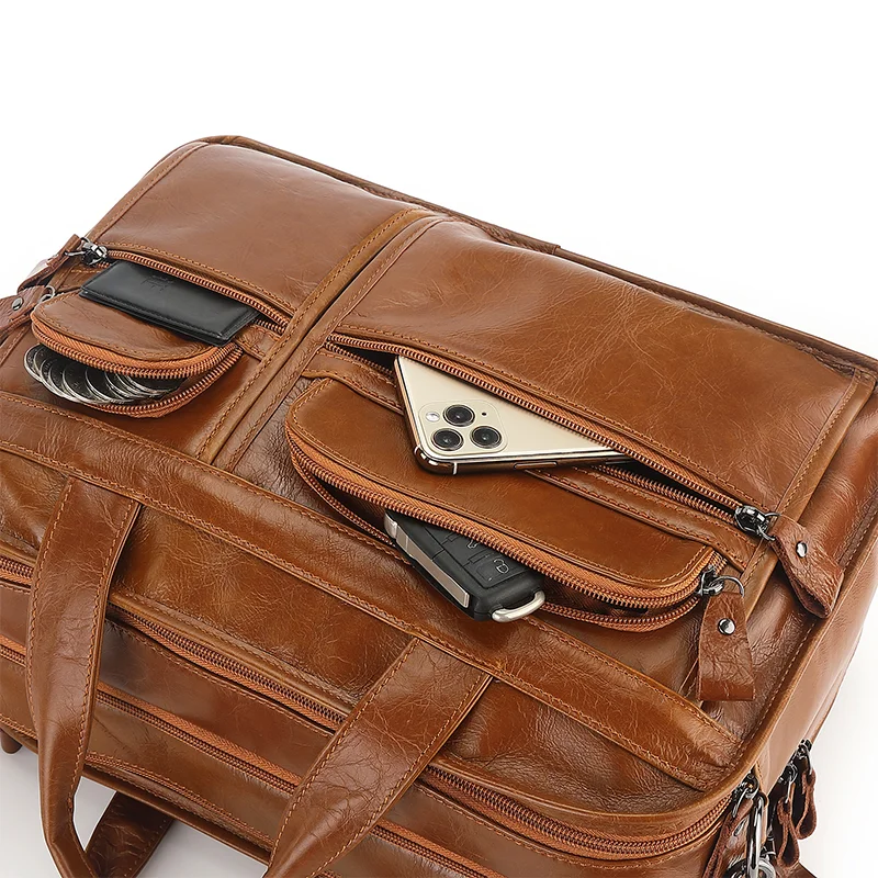 Brand New Cowhide Leather Messenger Bag Men Genuine Leather Handbag Male Travel Pad Shoulder Bag for Men Office Briefcase Totes