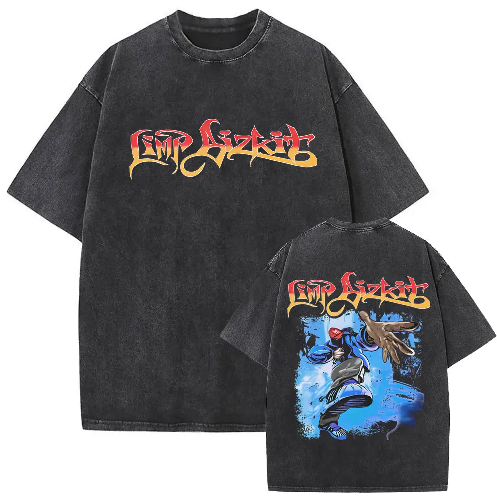 

Washed Vintage Rock Band Limp Bizkit Significant Other Print T-shirts Men's Women Hip Hop Retro Oversized Short Sleeve T Shirts