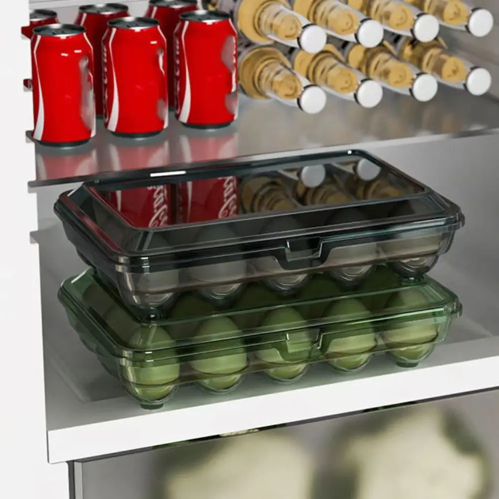 Portable 10/15 Grids Egg Box Anti-fall Container Egg Holder Kitchen Tools Transparent Eggs Case