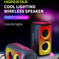 HOPESTAR 110Mini Outdoor Wireless Bluetooth Speaker LED Flame Light TWS Dual Speaker Interconnected Portable TF Card Subwoofer