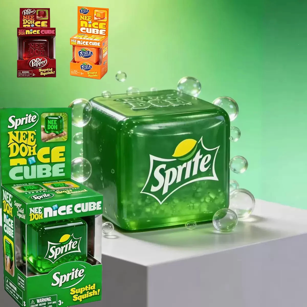 Juguete Antiestrés Dr Pepper x NeeDoh Nice Cube, Cubo Sensorial Suave para Niños y Adultos, Alivio de la Ansiedad