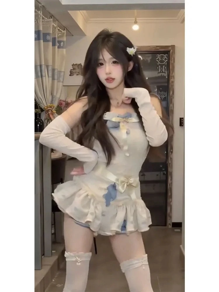 

Милый и пикантный комплект Princ Dr с кружевной отделкой и длинными рукавами, дизайнерский узелковый узор, модный женский зимний комплект одежды