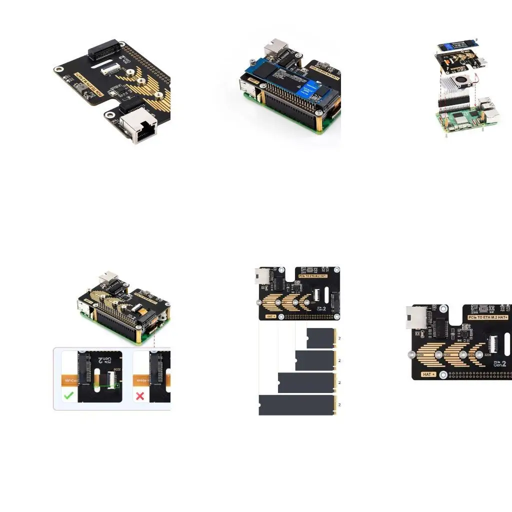 

Y1UB PCIE Ethernet M.2 Adapter Hat для PI5 с поддержкой протокола NVME Функциональность POE 16PIN PCLE CABLE CONNECION