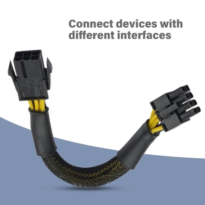 W91A CPU 8 Pin Pin Ekstensi Motherboard Motherboard CPU 8 Pin ke 6pin Adapter Grafis Kartu Power Catu daya adaptor kabel adaptor