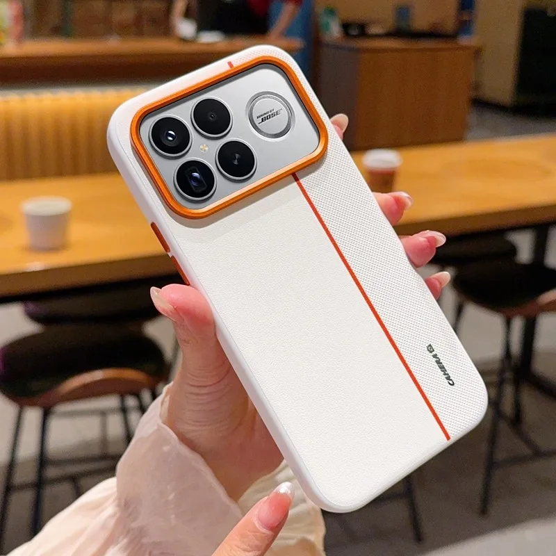 

Для Xiaomi Redmi K90, K90 Pro Max чехол ELVEV противоударный жесткий чехол из искусственной кожи для ПК