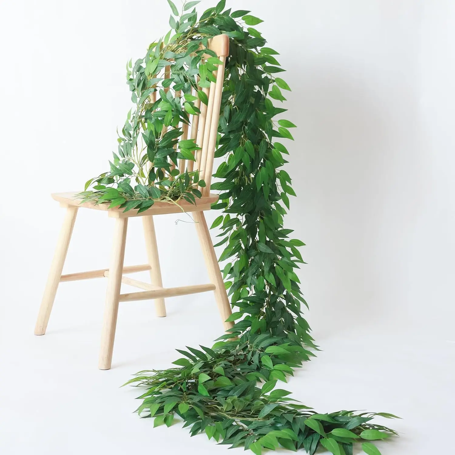YeeNanee 2pcs Artificial Italian Ruscus Vines Silk Willow Greenery Garlands for Wedding Arch Table Centerpieces Room Decor