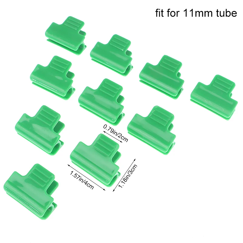 10 pcs/pacote 11/16mm grampos de efeito estufa clipes filme cobertura de fileira rede túnel clipe de argola planta sombreamento haste líquida cartão fivela clipes