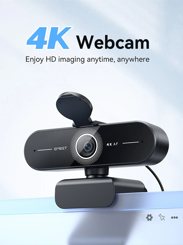 EMEET 4K/1080P Webcam voor PC/Computer PDAF Autofocus Videocamera Met Dual Microfoons Webcamera Werkt voor Zoom/Teams - afbeelding 2