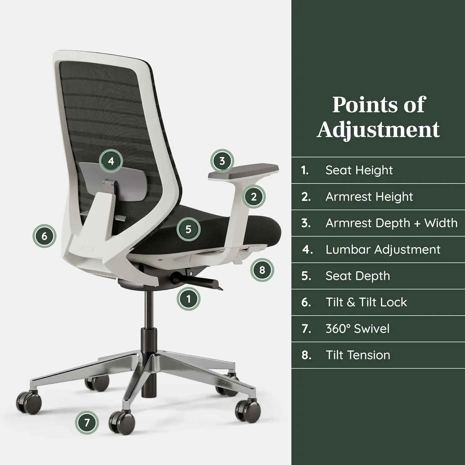 Ergonomic Chair A Versatile Desk Chair with Adjustable Lumbar Support, Breathable Mesh Backrest, and Smooth