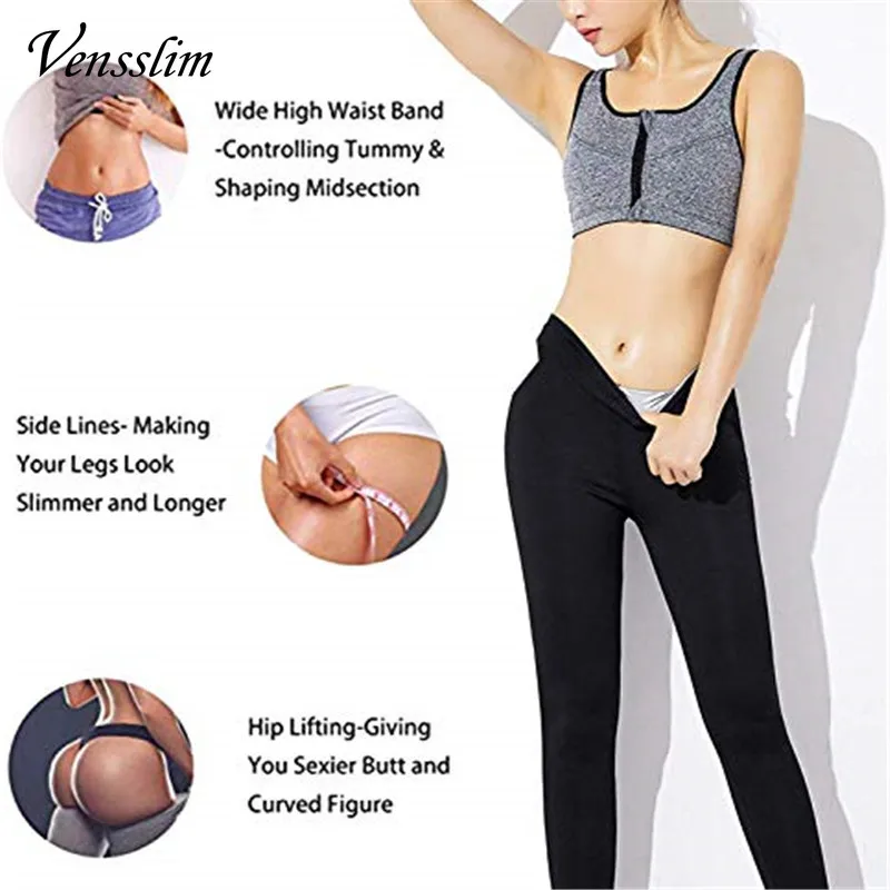 Sauna Pants Fitness Exercise Slimming Leggings Compression Sweat Shorts Workout Waist Trainer Thermo Trimmer for Womens