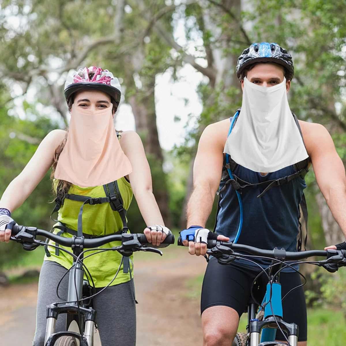 

2Pcs Sunscreen Ice Silk Masks Comfortable Face Scarf Neck Gaiter Riding Mask Dustproof Neckerchief Outdoor Sports Headwear