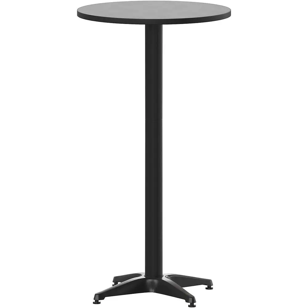 

Mellie 23.25" Round Indoor-Outdoor Bar Height Table with lip-Up Table, Black