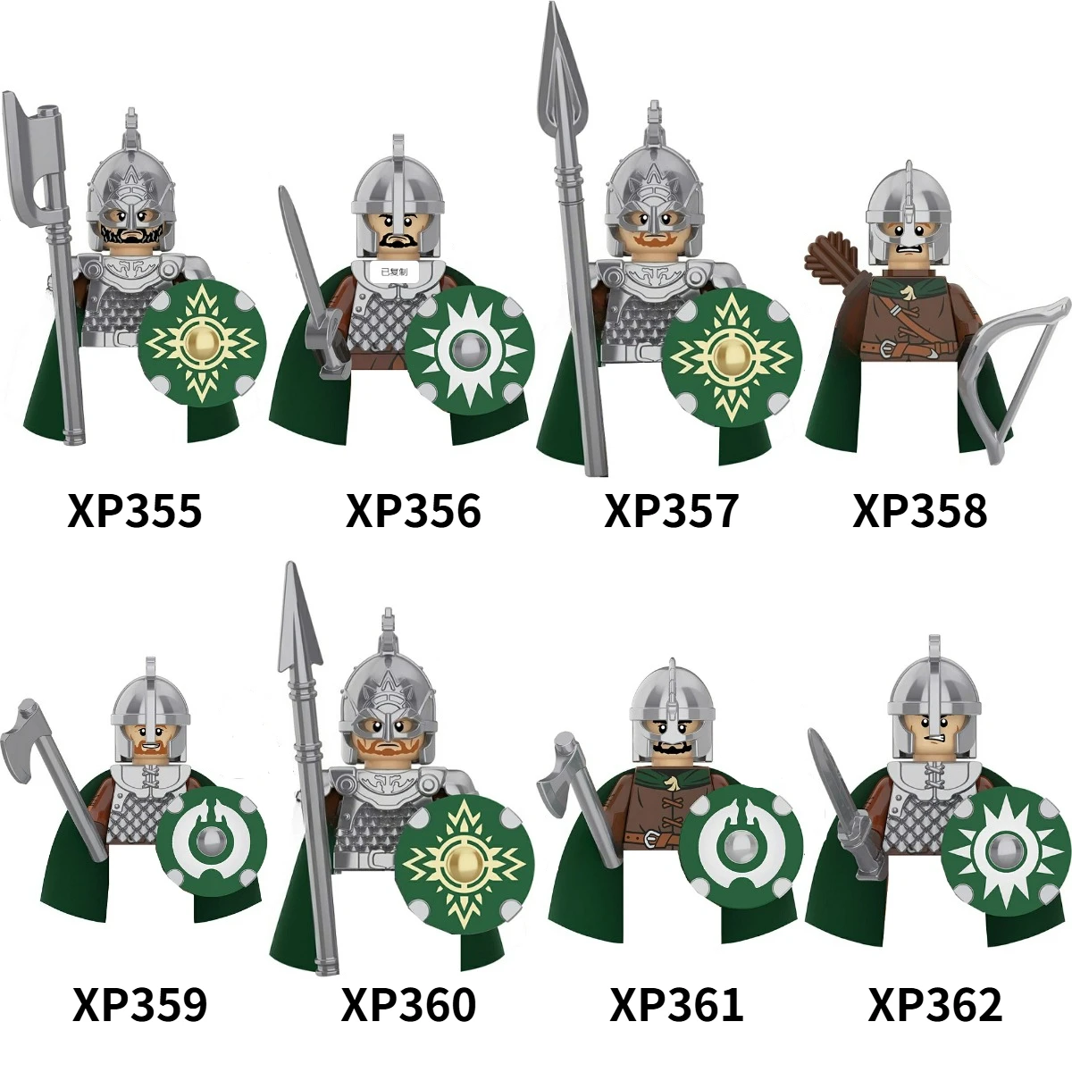 A Medieval War-themed Building Set Featuring Miniature Soldiers Generals Swords Bows Arrows Spears and Other Accessories