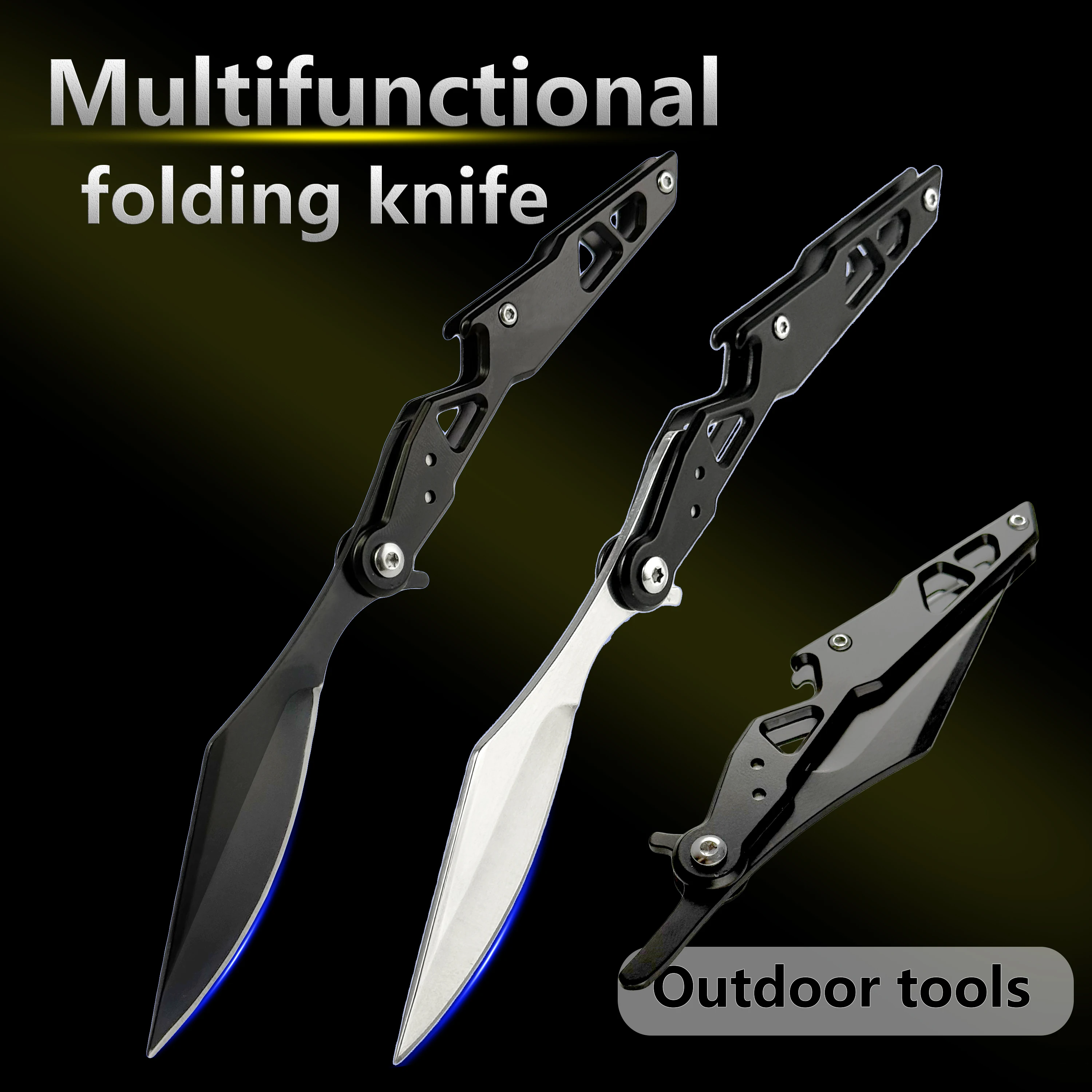 Faca dobrável multifuncional EDC, canivete de aço inoxidável, faca tática, abridor de garrafas, para acampamento ao ar livre, uso doméstico